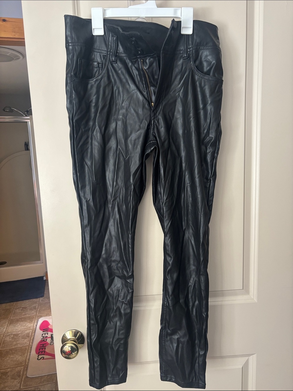 No Boundaries Black Faux Leather Skinny Jeans